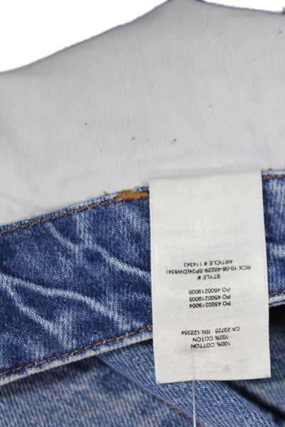 Denim Forum Unisex Cropped Wide Leg Jeans Blue 100% Cotton Low Rise Size 28