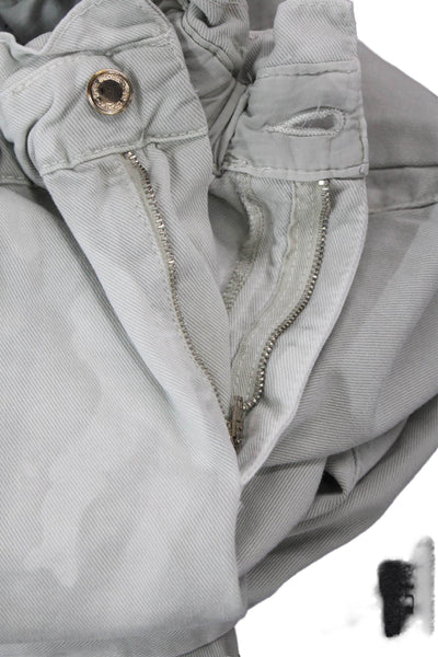 Zara Women Ankle Cropped Paperbag Gray Cotton Pants Size 6