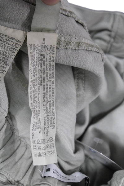 Zara Women Ankle Cropped Paperbag Gray Cotton Pants Size 6