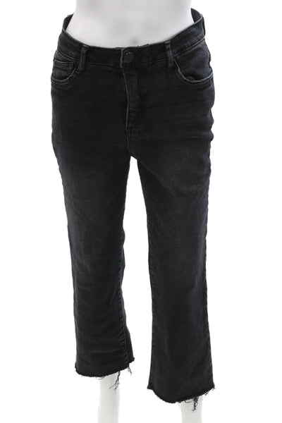 Wit & Wisdom Women Black Cropped Straight Petite Jeans Size 6P