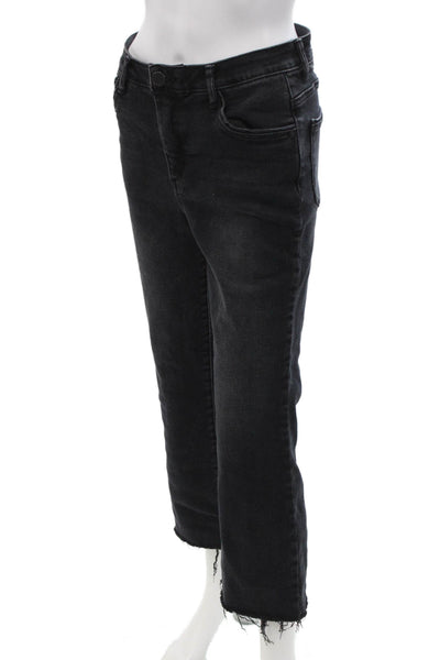Wit & Wisdom Women Black Cropped Straight Petite Jeans Size 6P