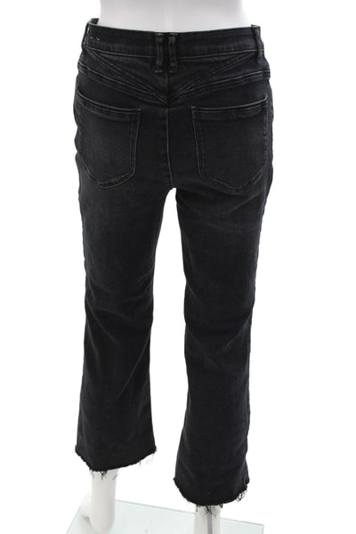 Wit & Wisdom Women Black Cropped Straight Petite Jeans Size 6P