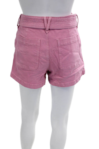 J Crew Unisex Chino Shorts Pink Tie Waist Cotton Elastane Size 6