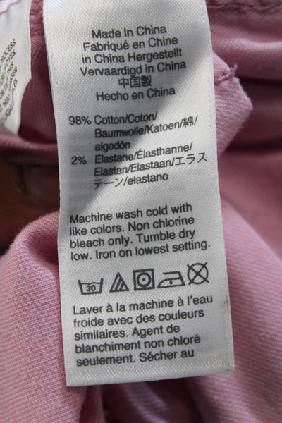 J Crew Unisex Chino Shorts Pink Tie Waist Cotton Elastane Size 6