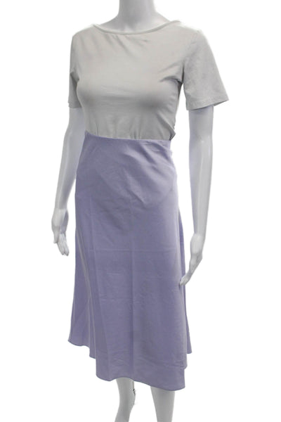 J Crew Women A-Line White Midi Skirt Polyester Size M