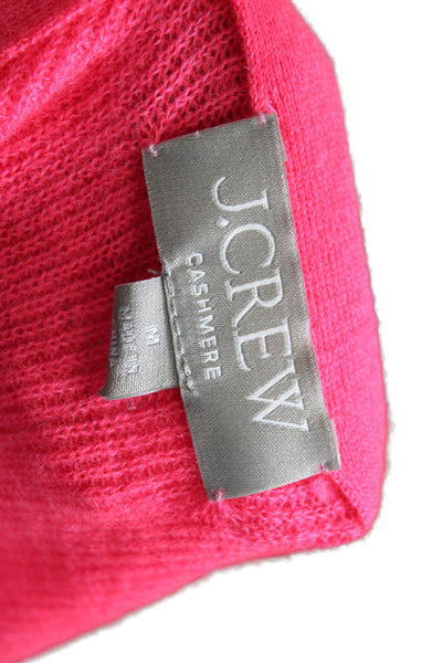 J Crew Womens 100% Cashmere V-Neck Short Sleeve Pink Button Size M