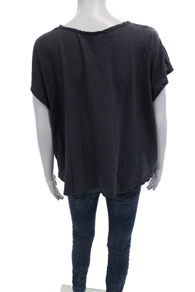Sundry Womens DarkGray Cotton Jersey Short Sleeve T-Shirt Graphic Size One Size