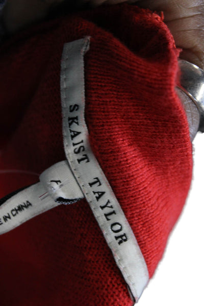 Skaist Taylor Women Red Pullover Sweater 3/4 Sleeve Crew Neck Size S