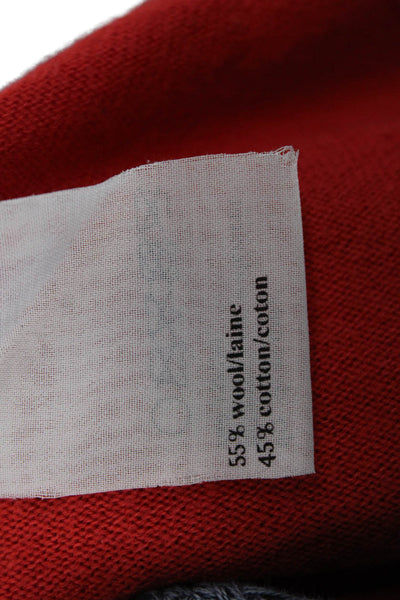 Skaist Taylor Women Red Pullover Sweater 3/4 Sleeve Crew Neck Size S