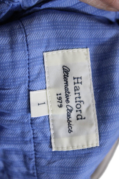 Hartford Mens Cropped Ankle Linen Pants Blue Size 1