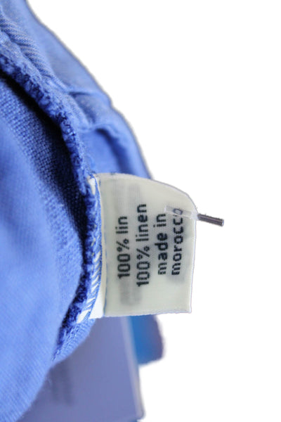 Hartford Mens Cropped Ankle Linen Pants Blue Size 1
