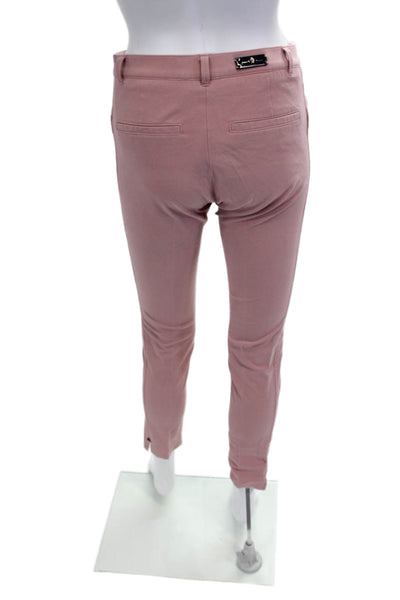 Reggiani Women Ankle Cropped Pink Pants Button Closure Size 8