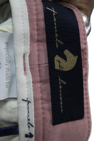 Reggiani Women Ankle Cropped Pink Pants Button Closure Size 8