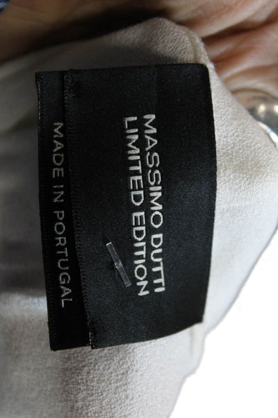 Massimo Dutti Womens Blouse White Viscose Long Sleeve Solid Size M