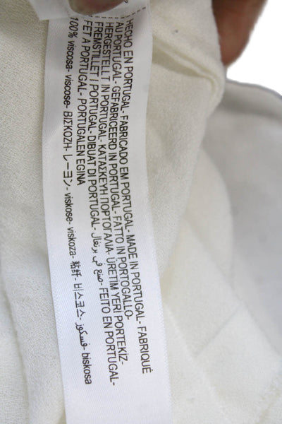 Massimo Dutti Womens Blouse White Viscose Long Sleeve Solid Size M
