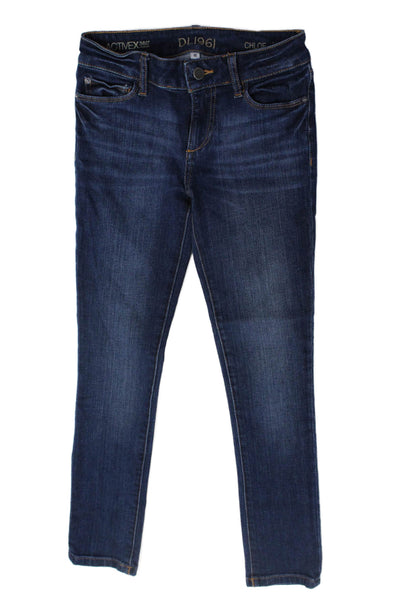 DL1961 Childrens Girls Chloe Skinny Leg Jeans Blue Cotton Size 12