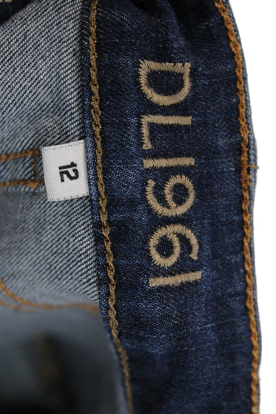 DL1961 Childrens Girls Chloe Skinny Leg Jeans Blue Cotton Size 12