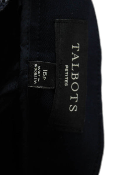 Talbots Womens Cropped Dress Pants Dark Blue Cotton Spandex Size 16P