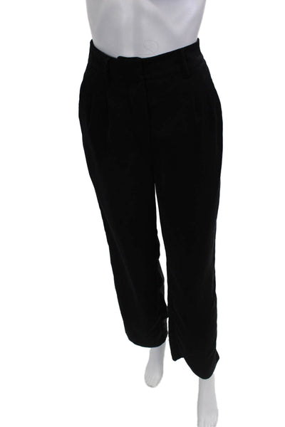 Z Supply Womens Dress Pants Black Button Polyester Solid Fall Size XS