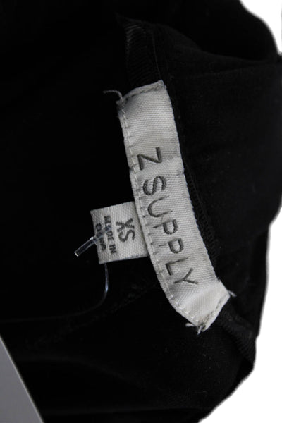 Z Supply Womens Dress Pants Black Button Polyester Solid Fall Size XS