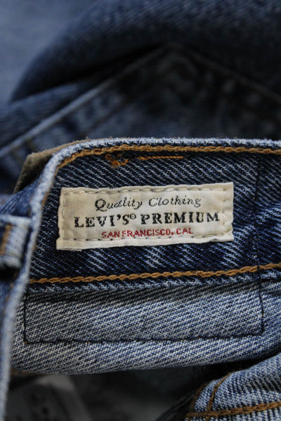 Levi Strauss & Co Mens Cropped Straight Dark Blue Jeans Size 25