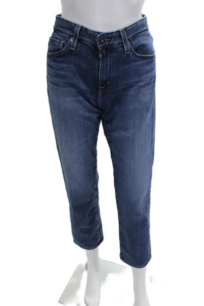 AG Adriano Goldschmied Womens Cropped Ankle Jeans Dark Blue Mid Rise Size 24