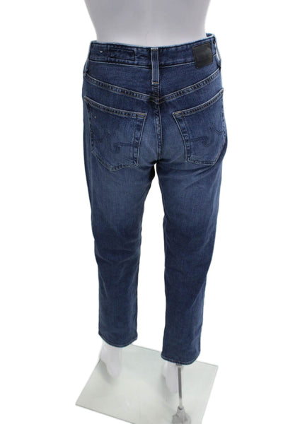 AG Adriano Goldschmied Womens Cropped Ankle Jeans Dark Blue Mid Rise Size 24