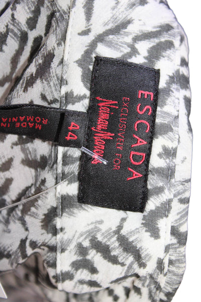 Escada Womens Silk Animal Print Collared Button Up Blouse Long Sleeve Size M