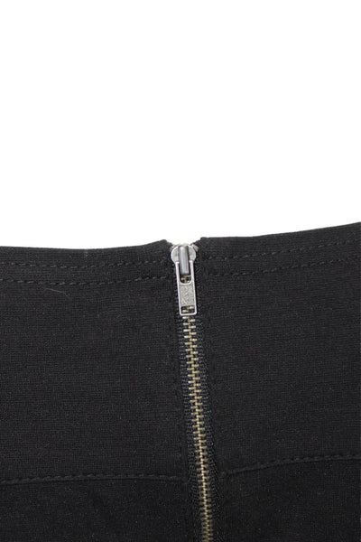 Halogen Women Leather Black Tank Zip Round Neck Sleeveless Size XL Petite