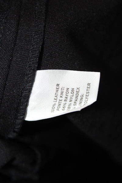 Halogen Women Leather Black Tank Zip Round Neck Sleeveless Size XL Petite