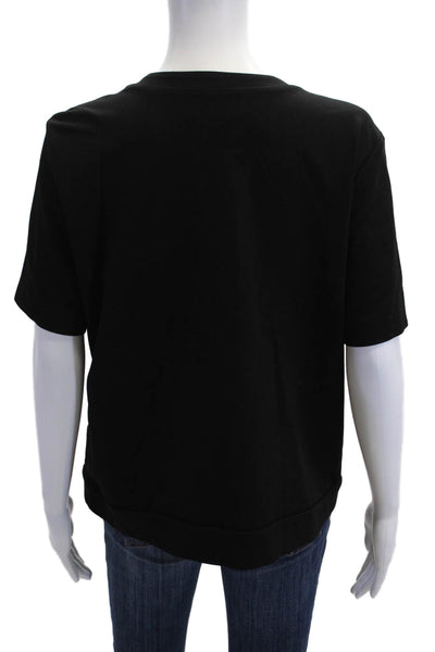 Lord & Taylor Women Basic Black Crew Neck Short Sleeve T-Shirt Size XL