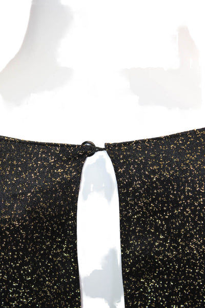 Nili Lotan Women Black Polyester Blend Hook & Eye Long Sleeve Blouse Size L