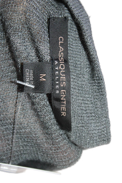 Classiques Entier Women Dark Gray Linen Blend Cardigan Long Sleeve Size M