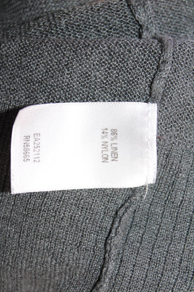 Classiques Entier Women Dark Gray Linen Blend Cardigan Long Sleeve Size M