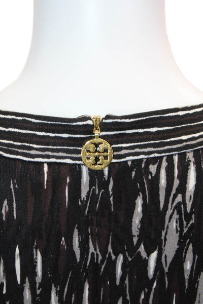 Tory Burch Women Black Silk Shift Dress Long Sleeve Zip Size L