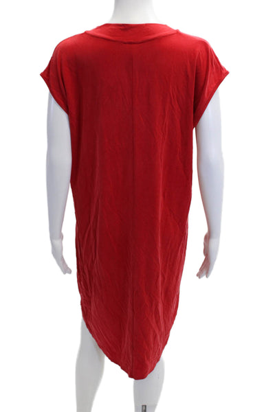 Dolan Women Shift Dress Red V Neck Short Sleeve Size M