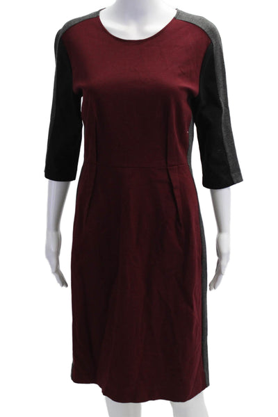 Paul Smith Womens Sheath Dress Black Cotton 3/4 Sleeve Knee Length Size 46