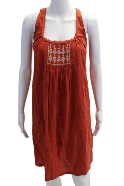 Nili Lotan Women Tank Sundress Orange Cotton Blend Sleeveless Size M