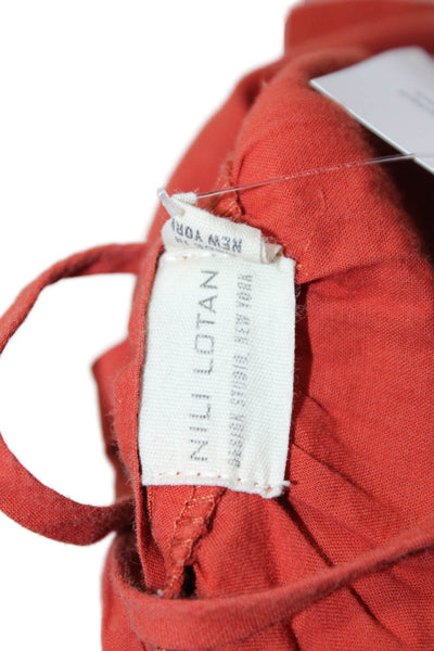 Nili Lotan Women Tank Sundress Orange Cotton Blend Sleeveless Size M