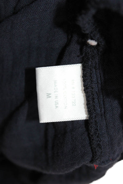 Xirena Women Peasant Mini Skirt Dark Blue 100% Cotton Size M