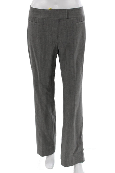 Lafayette 148 New York Womens Gray Dress Pants Wool Hook Eye Size 30