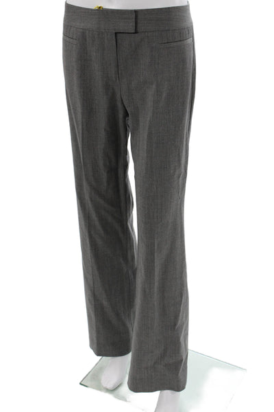Lafayette 148 New York Womens Gray Dress Pants Wool Hook Eye Size 30
