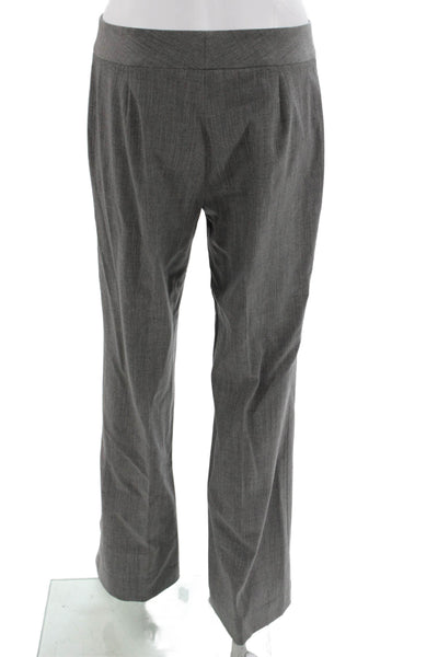 Lafayette 148 New York Womens Gray Dress Pants Wool Hook Eye Size 30