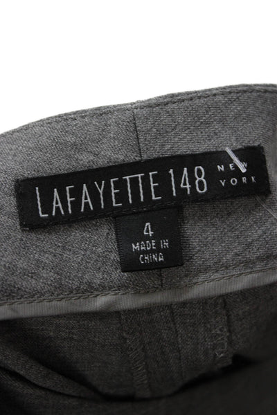 Lafayette 148 New York Womens Gray Dress Pants Wool Hook Eye Size 30