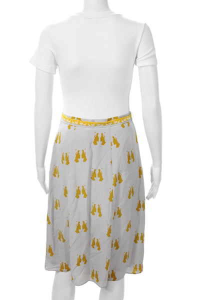Charlotte Taylor Womens A-Line Wrap Silk Knee Length Gray Skirt Size 4