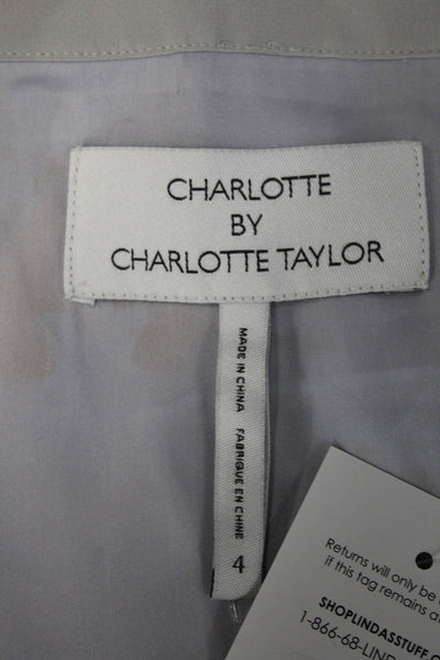 Charlotte Taylor Womens A-Line Wrap Silk Knee Length Gray Skirt Size 4