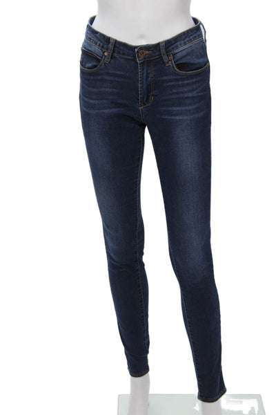 Articles of Society Womens Skinny Jeans Dark Blue Button Mid Rise Size 27