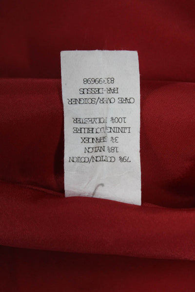 Cynthia Steffe Womens Red Sundress Square Neck Tie Waist Short Size 2