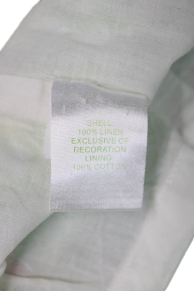 Lilly Pulitzer Women Shift Dress Green Floral Linen V-Neck 3/4 Sleeve Size XS