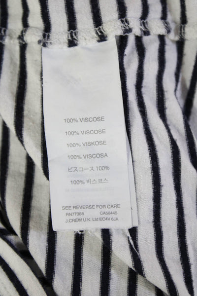 J Crew Women Striped Jersey T-Shirt Black Viscose Long Sleeve Size XS